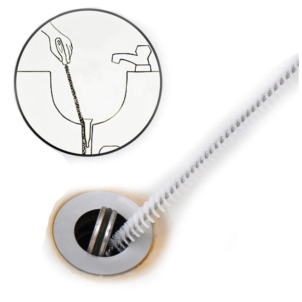 Alink Sink Drain Overflow Cleaning Brush - Flexible Pipe Cleaner Tool for Hair Clog Removal, Bathroom & Kitchen Drain Snake with Hook - Perfect for Home, RV & Apartment Plumbing Maintenance