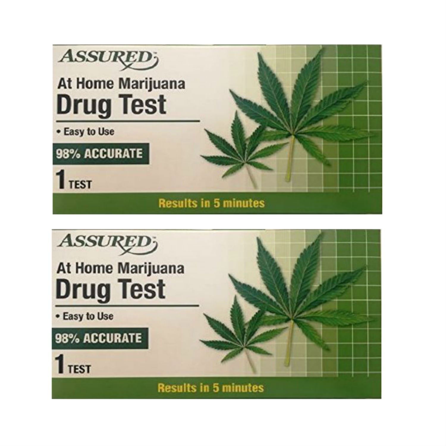 Assured At Home Marijuana Drug Test Kit - 2 Pack | THC Detection for Personal & Workplace Use | Fast & Accurate Results