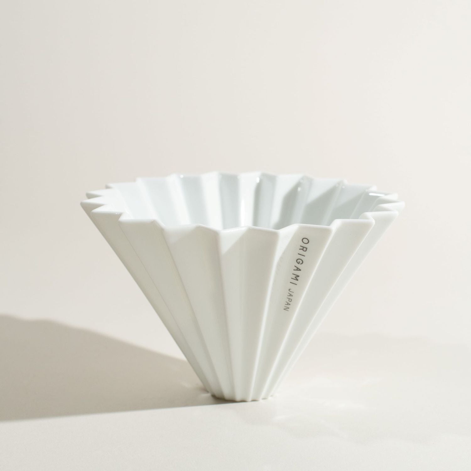 ORIGAMI White Ceramic Coffee Dripper - Premium Pour Over Coffee Maker for Home & Office Brewing - Perfect for Specialty Coffee Lovers & Baristas