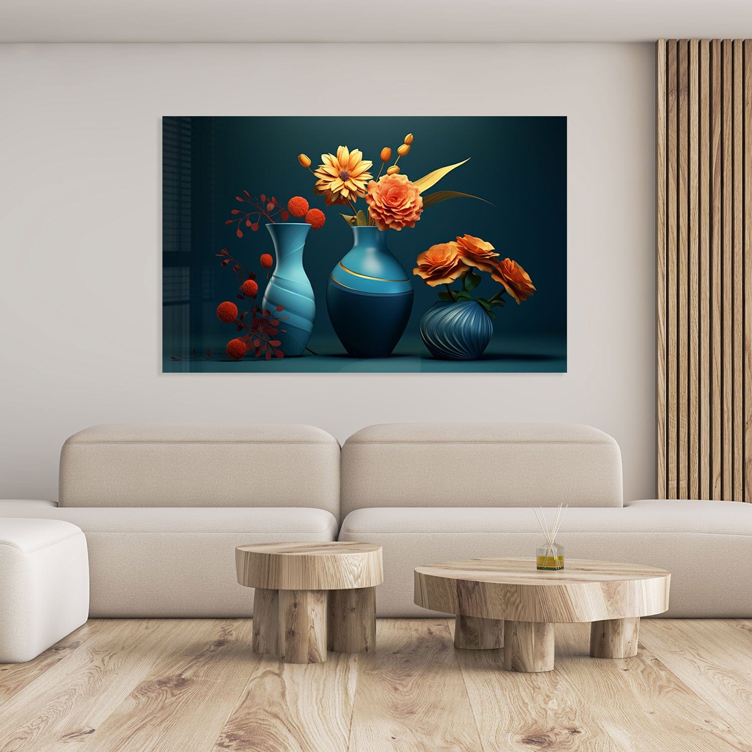 Portrait Flowers Tempered Glass Wall Art - Elegant Floral Home Decor for Living Room, Bedroom & Office - Shatterproof & Stylish