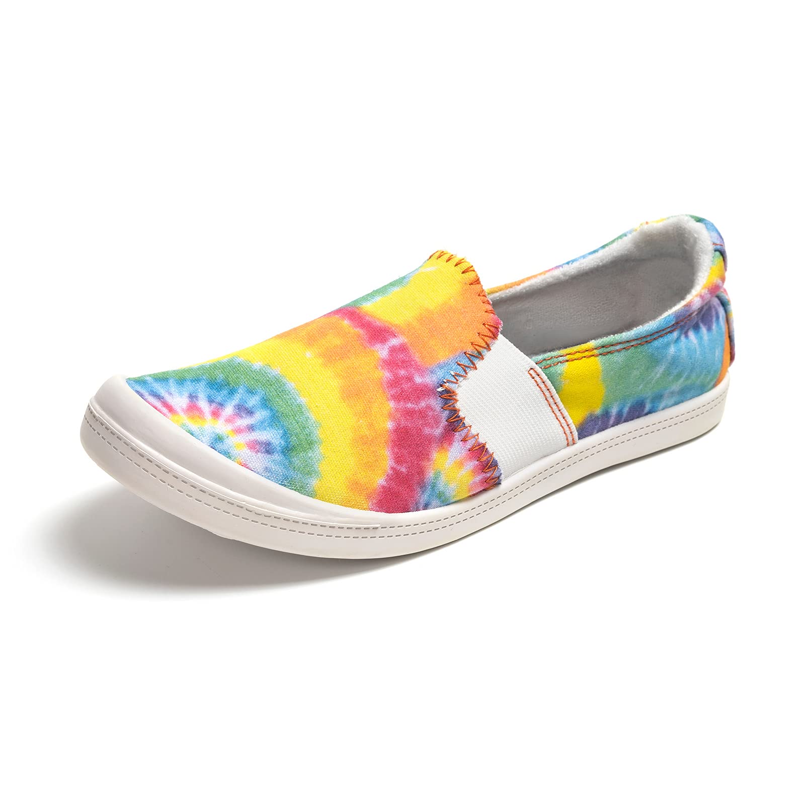 **FunkyMonkey Women's Comfortable Low Top Canvas Slip-On Sneakers - Classic Casual Walking Shoes for Everyday Wear, Travel & Errands**