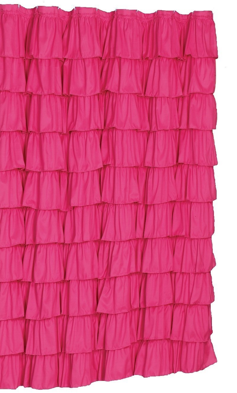 Elegant Pink Flamenco Ruffle Shower Curtain - Waterproof Bathroom Decor for Vintage & Boho Style Homes - Perfect for Spanish Themed Bathrooms & Wedding Showers