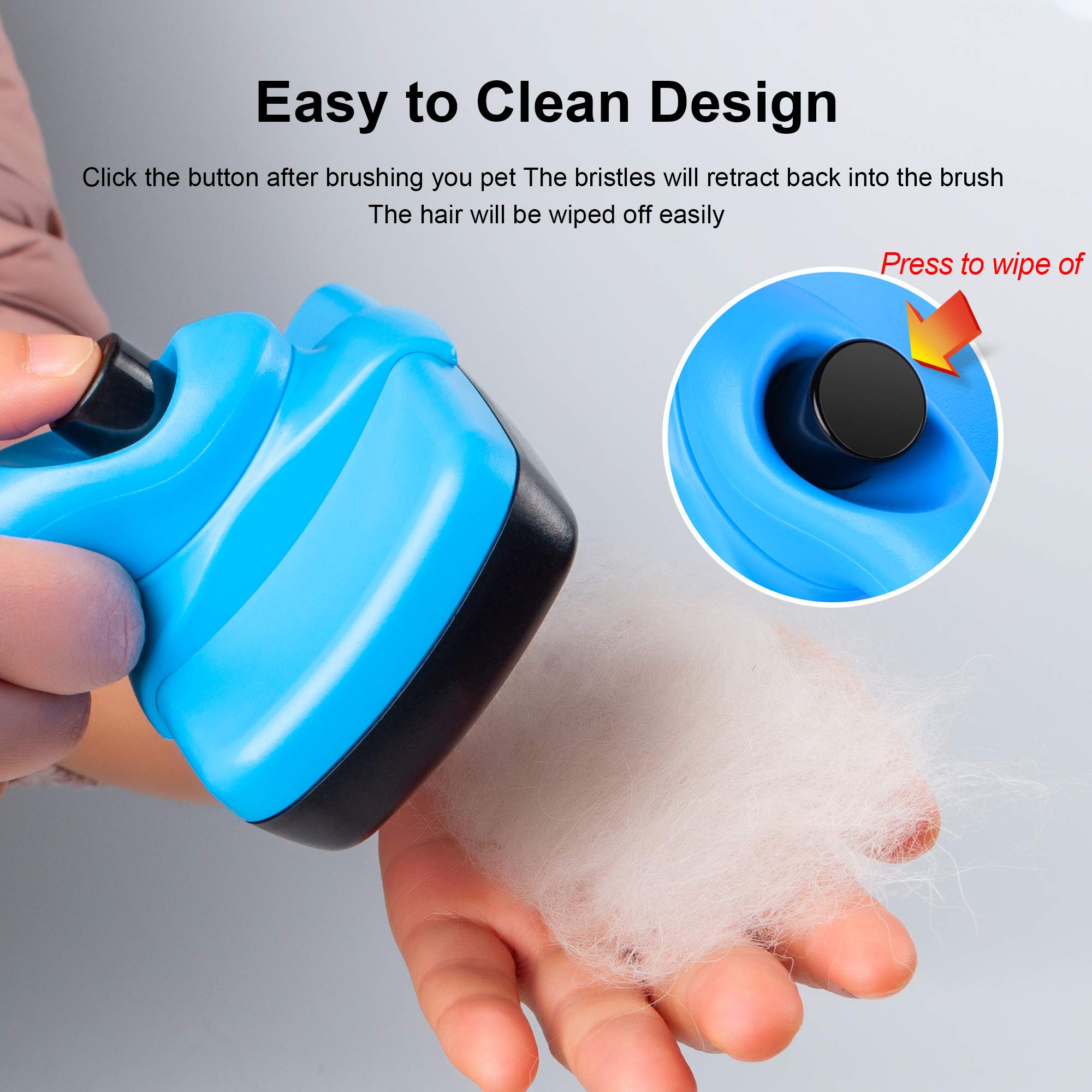 Fida Self Cleaning Slicker Brush for Dogs & Cats - Gentle Ball Tip Pet Grooming Brush for Shedding, Mats & Undercoat - Perfect for Small, Medium & Large Pets with Short to Long Hair - Ideal for Daily Grooming & Coat Maintenance at Home