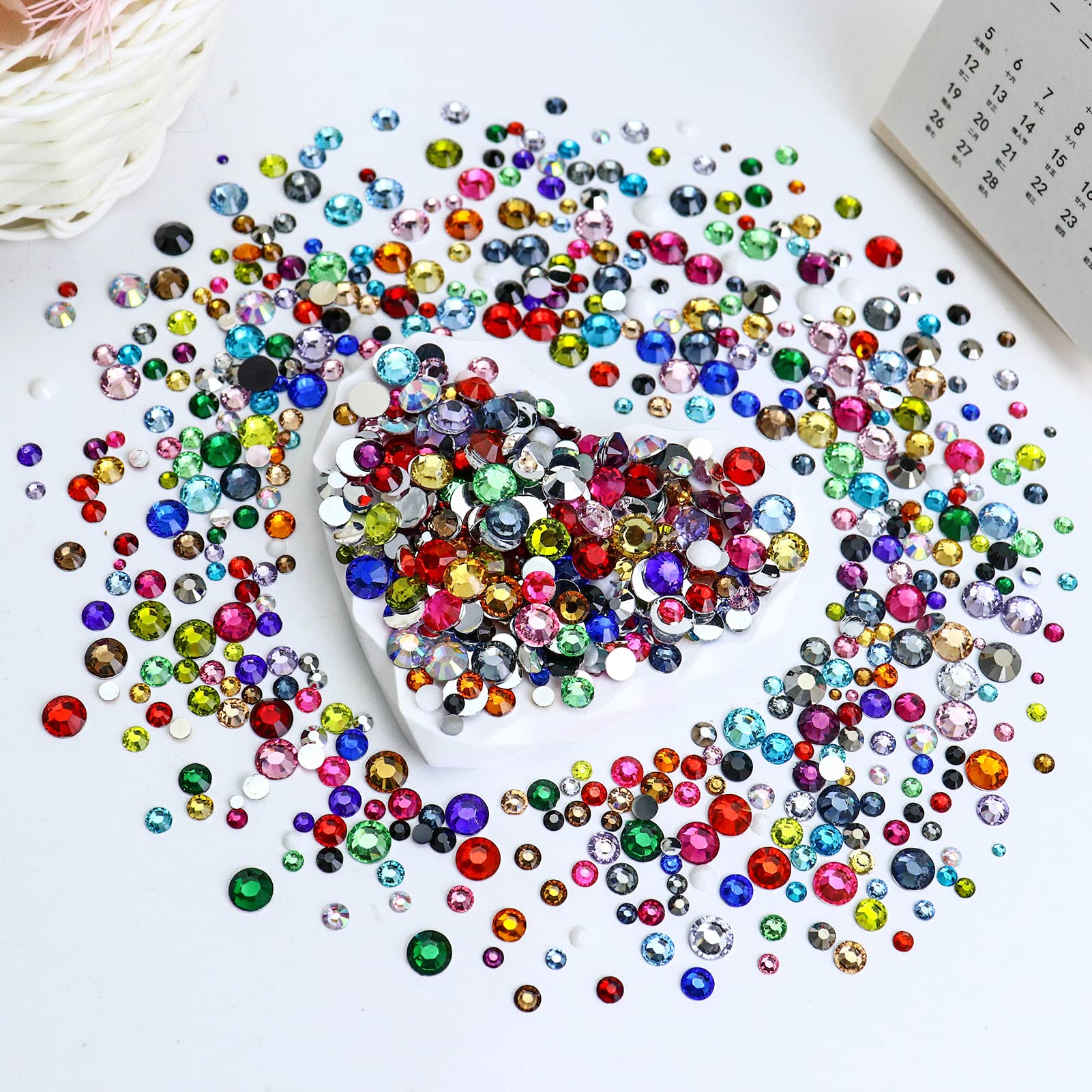 3000PCS SS16 4mm Resin Flatback Rhinestones - Blue Zircon & Turquoise Blue Sparkling Gems for Nail Art, Tumbler Cups, Mugs, Water Bottles, DIY Crafts - Perfect for Jewelry Making, Scrapbooking & Home Decor