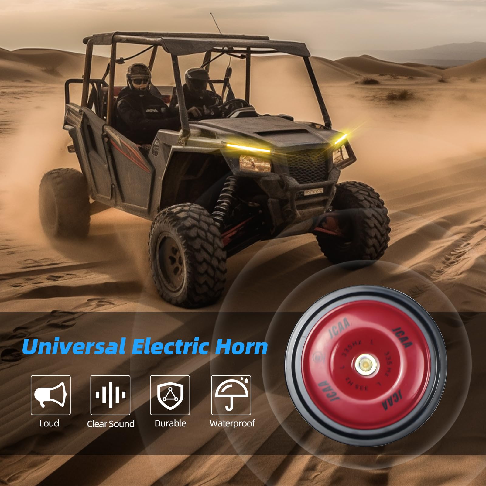 Roykaw UTV Turn Signal Kit with Column Switch & 110dB Horn - COB Light Bar Upgrade | Compatible with Polaris, Can-Am, Kawasaki, Arctic Cat | Off-Road Safety Lighting for Trail Riding & Night Adventures