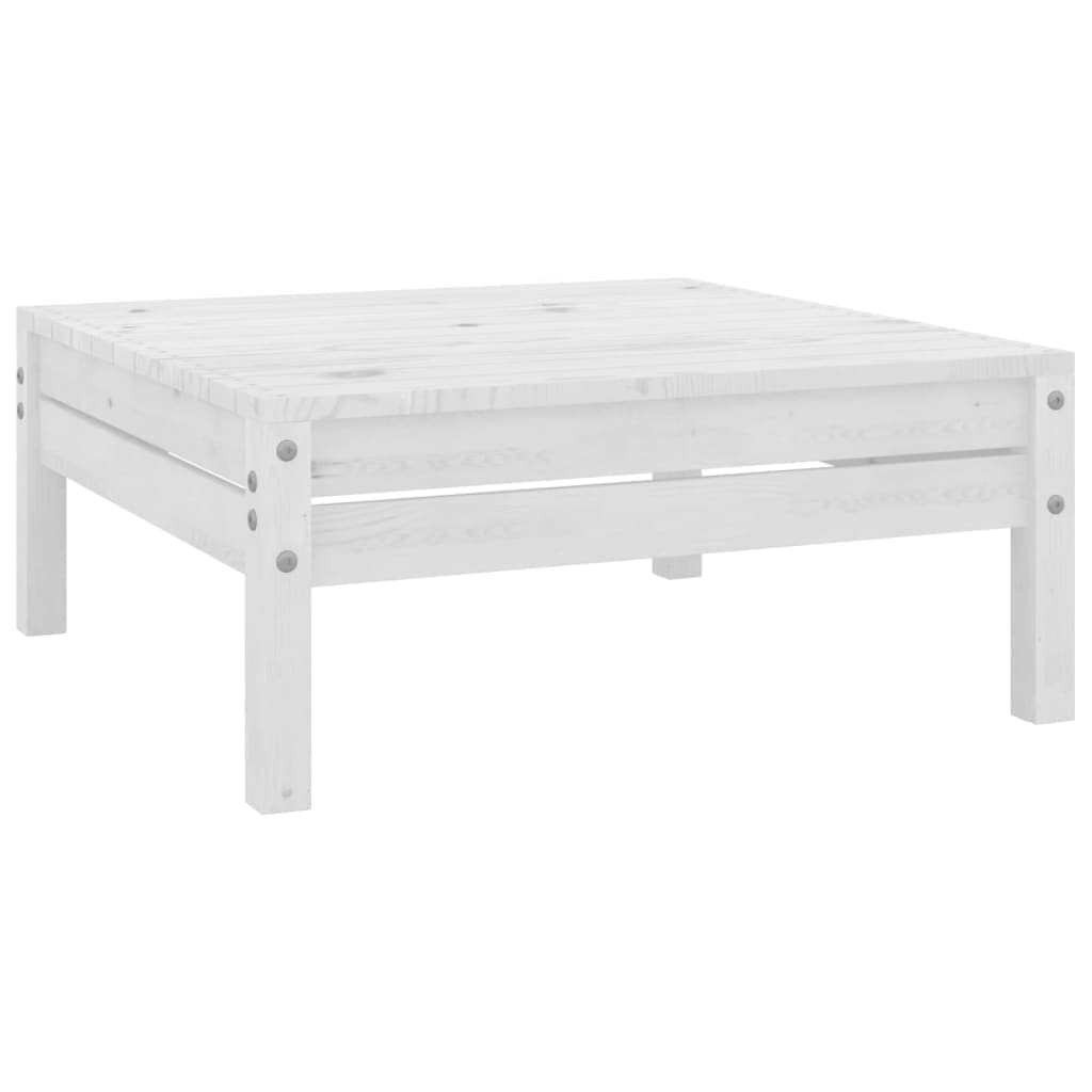 vidaXL 7-Piece Solid Pinewood Patio Lounge Set - Outdoor Garden Furniture with Wooden Sofa & Chairs (White) - Perfect for Backyard, Terrace, and Poolside Relaxation