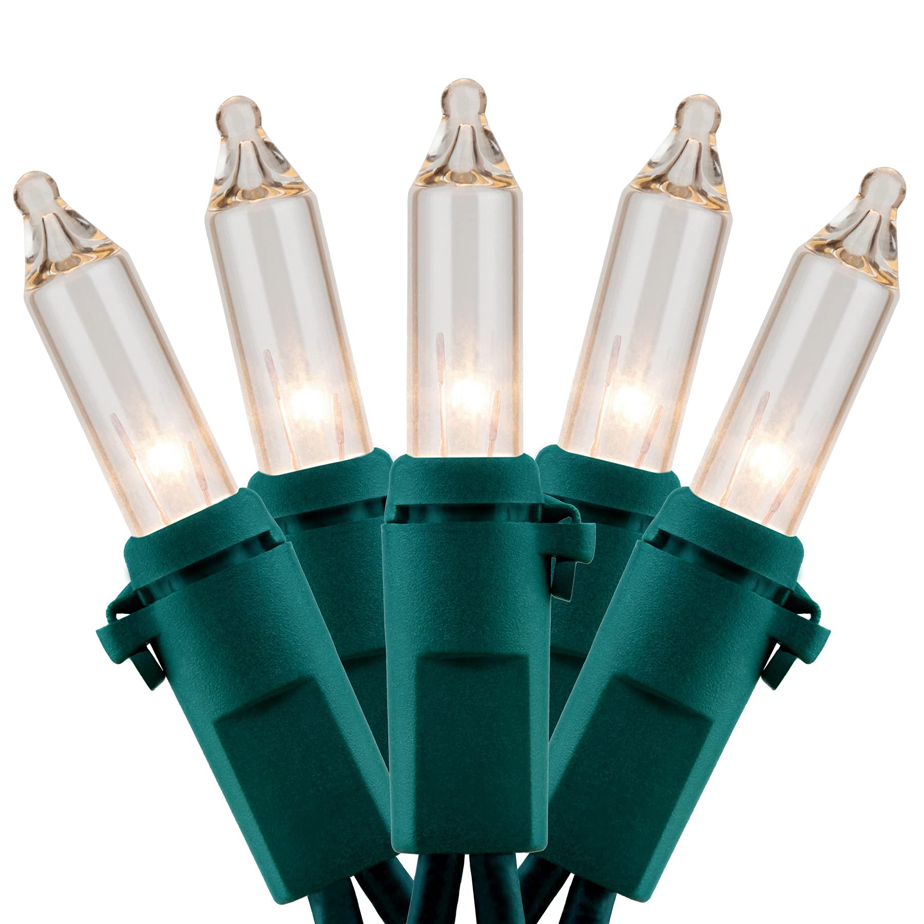 YULETIME 200 Clear Christmas Lights - 2 Pack of 33ft 100-Count UL Certified Incandescent String Lights (Clear with Green Wire) for Indoor/Outdoor Holiday Decorations, Tree Trimming & Festive Lighting