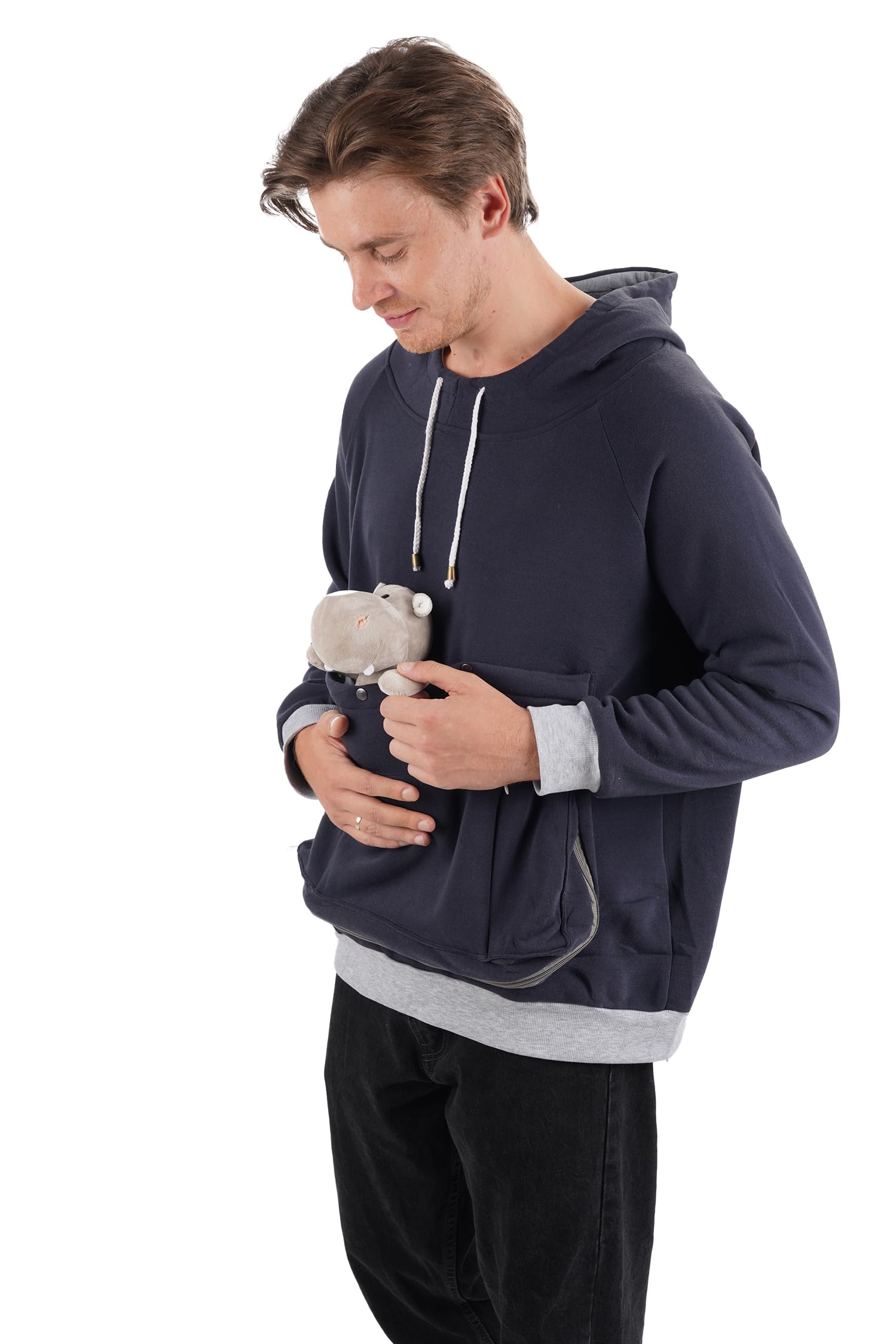 LINYUCHEN Cat & Dog Carrier Hoodie - Large Pet Pocket Sweatshirt for Puppy & Kitten - Unisex Kangaroo Pullover Hooded Top | Perfect for Outdoor Walks, Travel & Bonding with Your Pet
