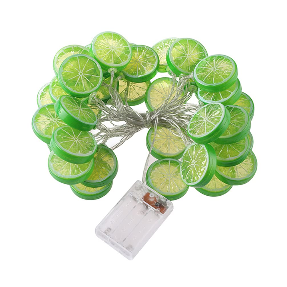 SOLUSTRE 20 LED Lemon Slice Fairy String Lights - Battery Powered Outdoor Decor for Patio, Fence, Deck, Balcony & Camping - Perfect for Summer Parties, Weddings & Backyard Lighting (Batteries Not Included)