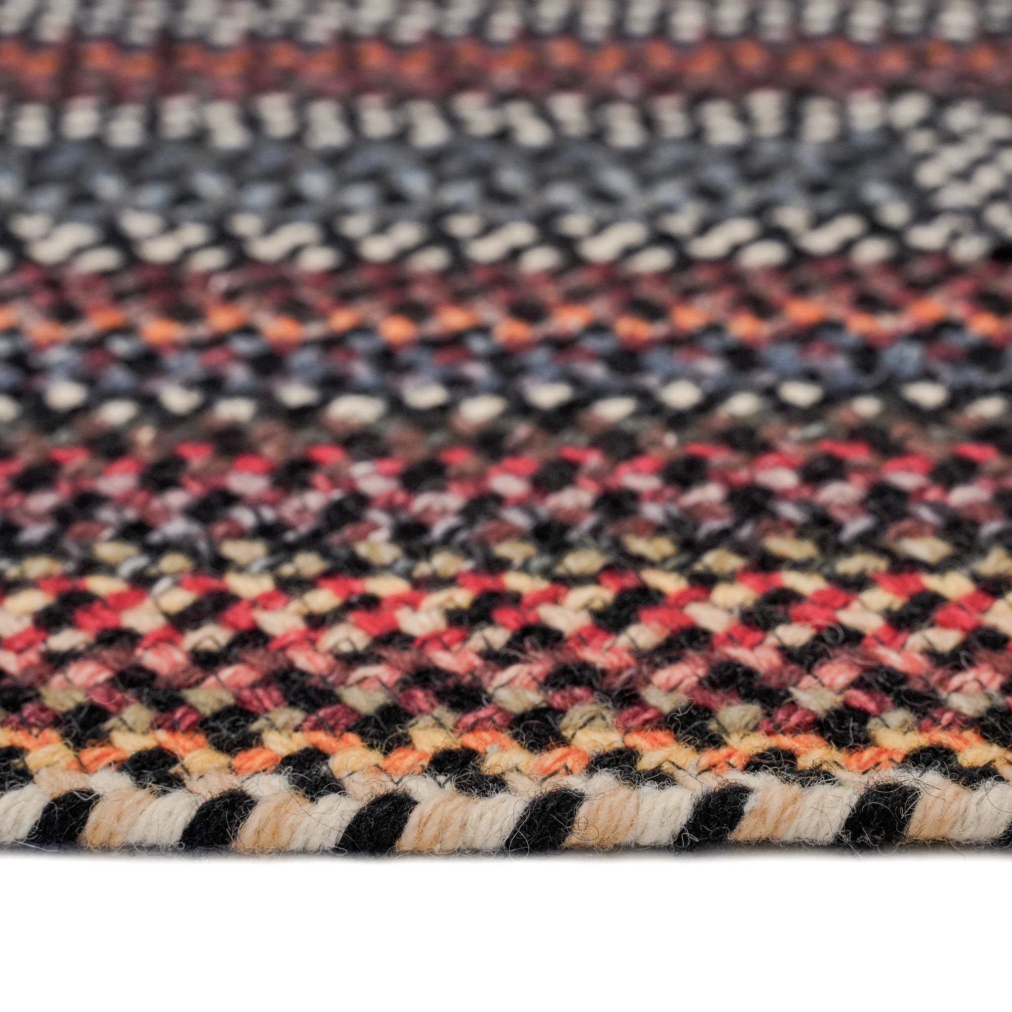 Capel Rugs Portland Rectangle Braided Area Rug 8' x 11' Coal - Soft & Durable Indoor/Outdoor Rug for Living Room, Bedroom, or Patio