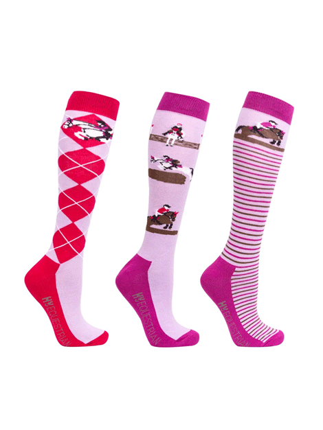 Best Cross Country Riding Socks for Equestrians - 3 Pack Moisture Wicking Comfort Socks for Long Distance Horseback Riding & Outdoor Adventures