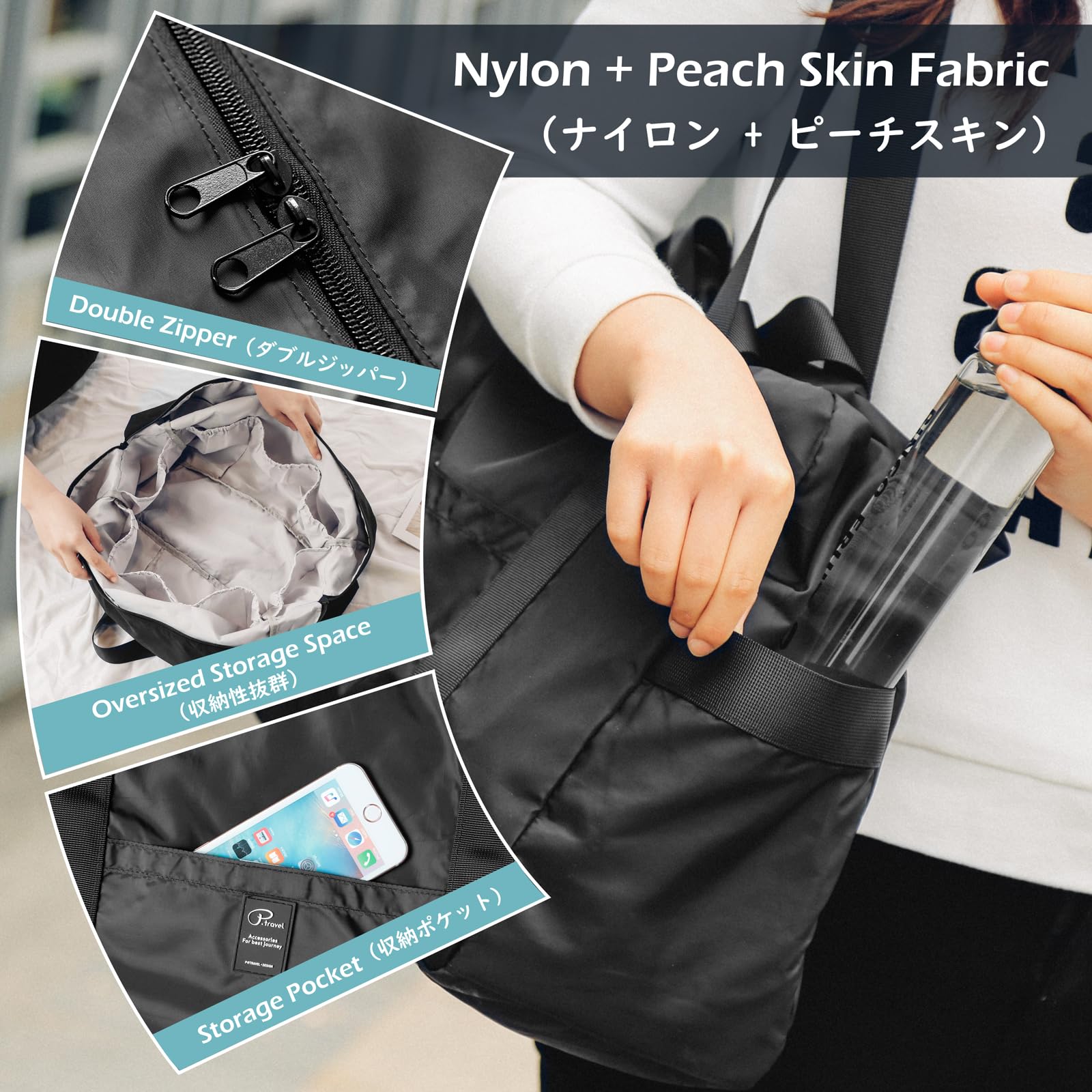 TRIWONDER Waterproof Travel Duffel Bag - Large Weekender Carry On Tote for Women & Men, Hospital Bag for Labor & Delivery, Overnight Luggage with Trolley Sleeve - Perfect for Gym, Beach, Business Trips & Weekend Getaways