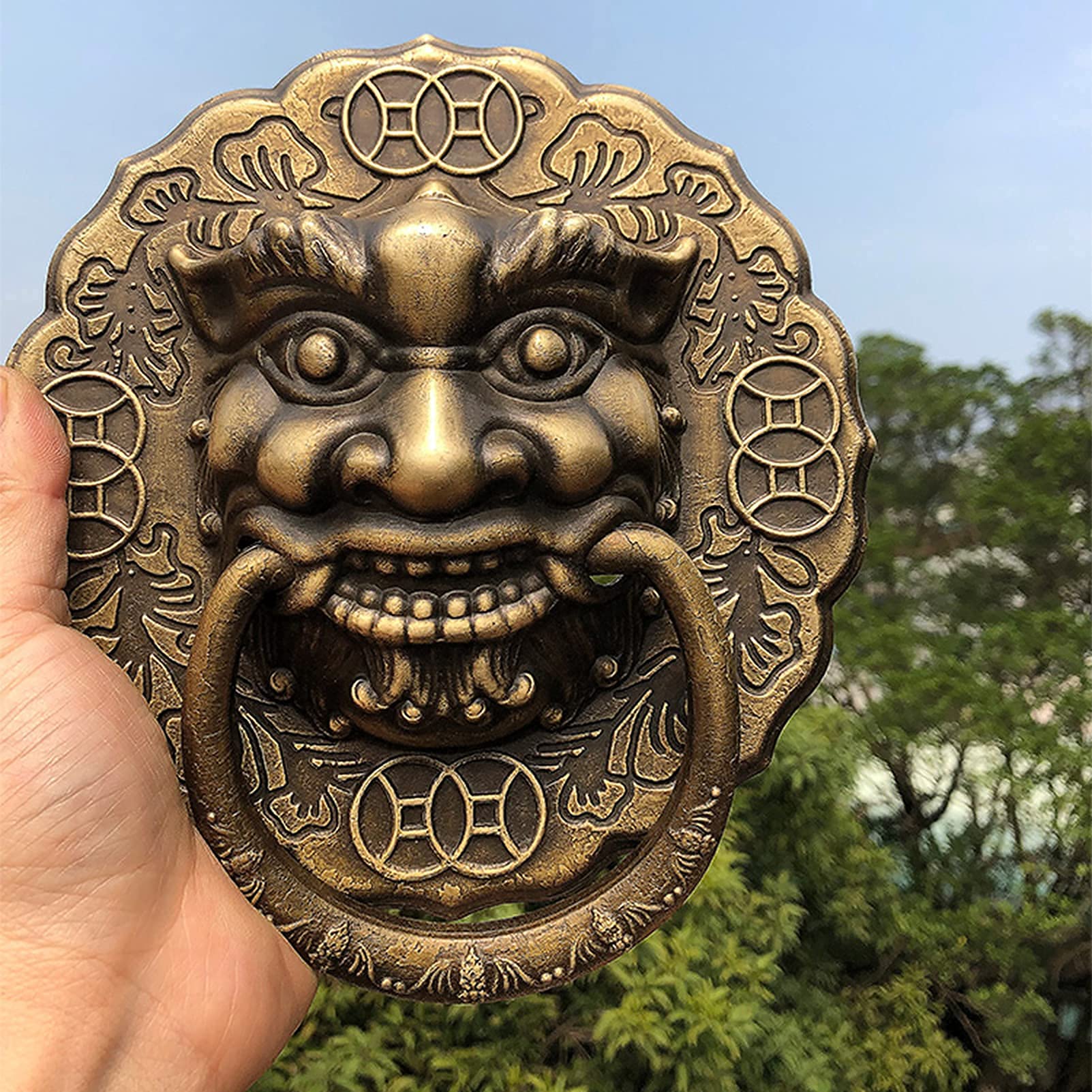 Antique Bronze Lion Door Knocker - Rustproof Handle for Villa Front Door (Home Decor)