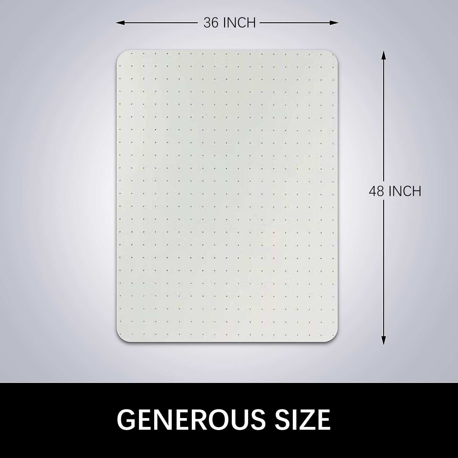 Azadx Clear Office Chair Mat for Low, Standard & No Pile Carpets - 36