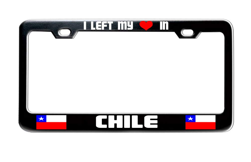 Chile Flag Metal License Plate Frame - Durable Aluminum Car & Truck Accessory - Perfect for Travel Enthusiasts & Proud Chileans