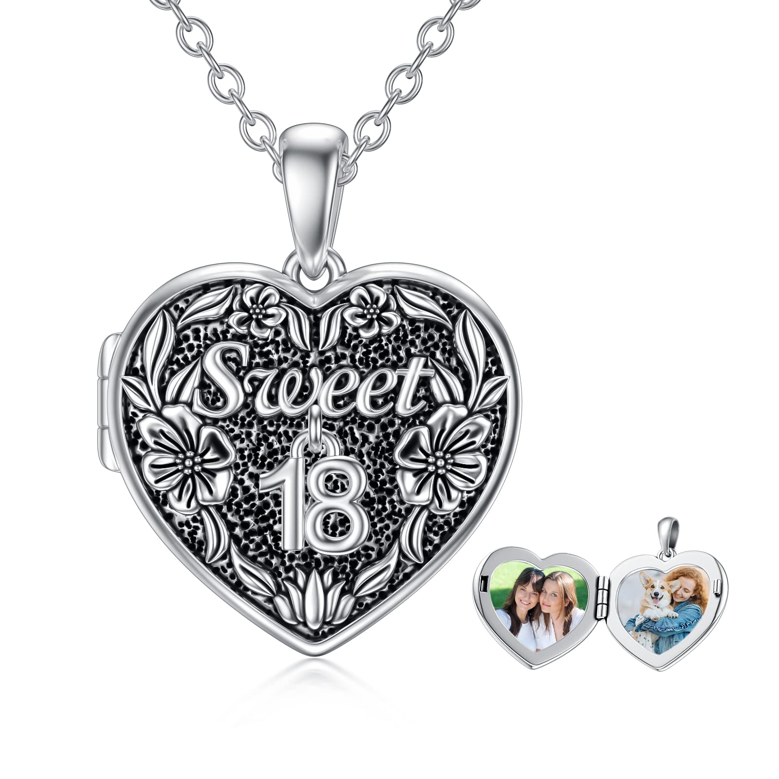 Personalized Photo Locket Necklace for Women - 16th 18th 21st Birthday Gift for Her, Engravable Keepsake Jewelry for Girlfriend, Daughter, Sister - Perfect for Anniversaries, Graduation, Mother's Day