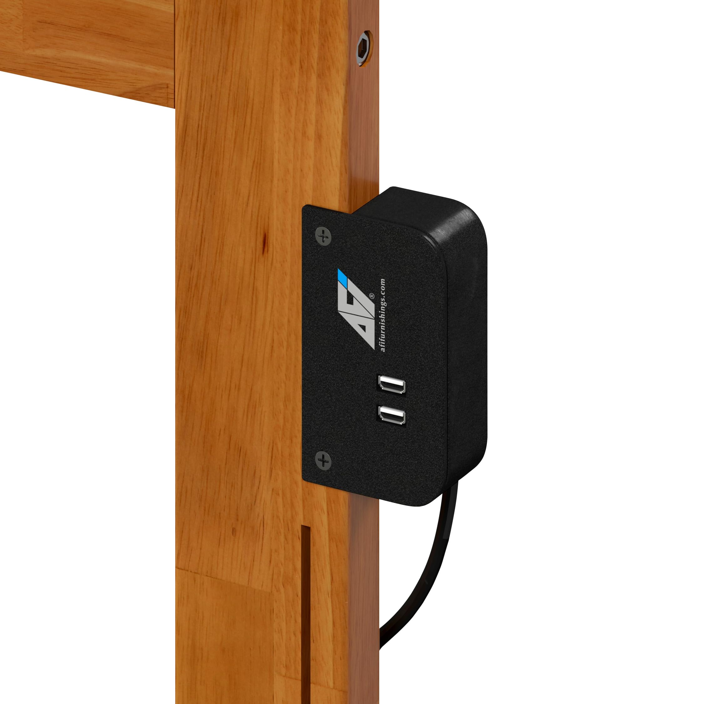 AFI Richmond Full Solid Wood Headboard with USB Charging Ports - Light Toffee Finish for Modern Bedroom Decor & Space-Saving Storage Solutions
