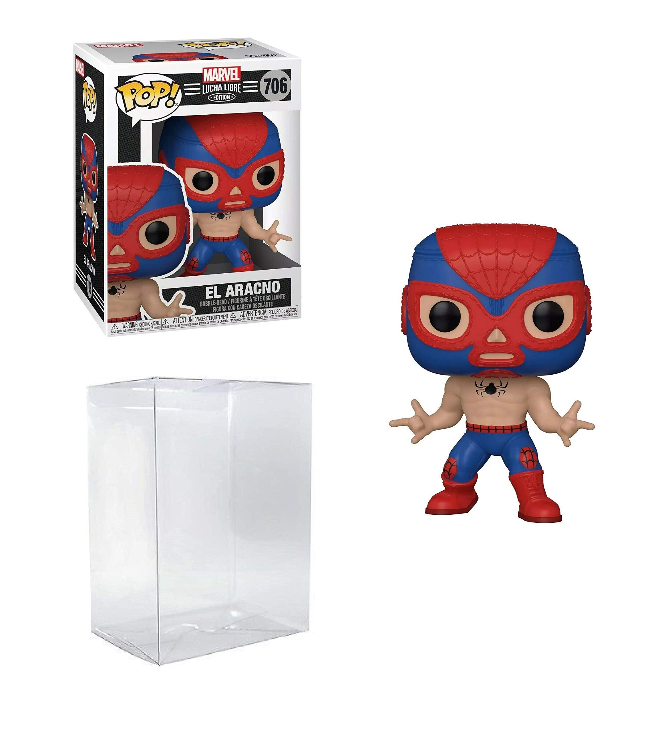 Spider-Man El Aracno Pop #706 Marvel Luchadores Vinyl Figure with EcoTek Protector - Collectible Action Figure for Display & Home Decor | Perfect for Marvel Fans, Gift Giving & Pop Culture Collections