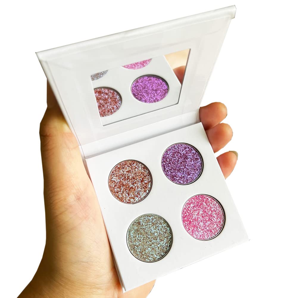 4 Colors Pigmented Eyeshadow Palette - Matte & Duochrome, Creamy Blendable Long Lasting Makeup for Day & Night Looks (Make up-7) | Perfect for Everyday Wear, Parties & Special Occasions