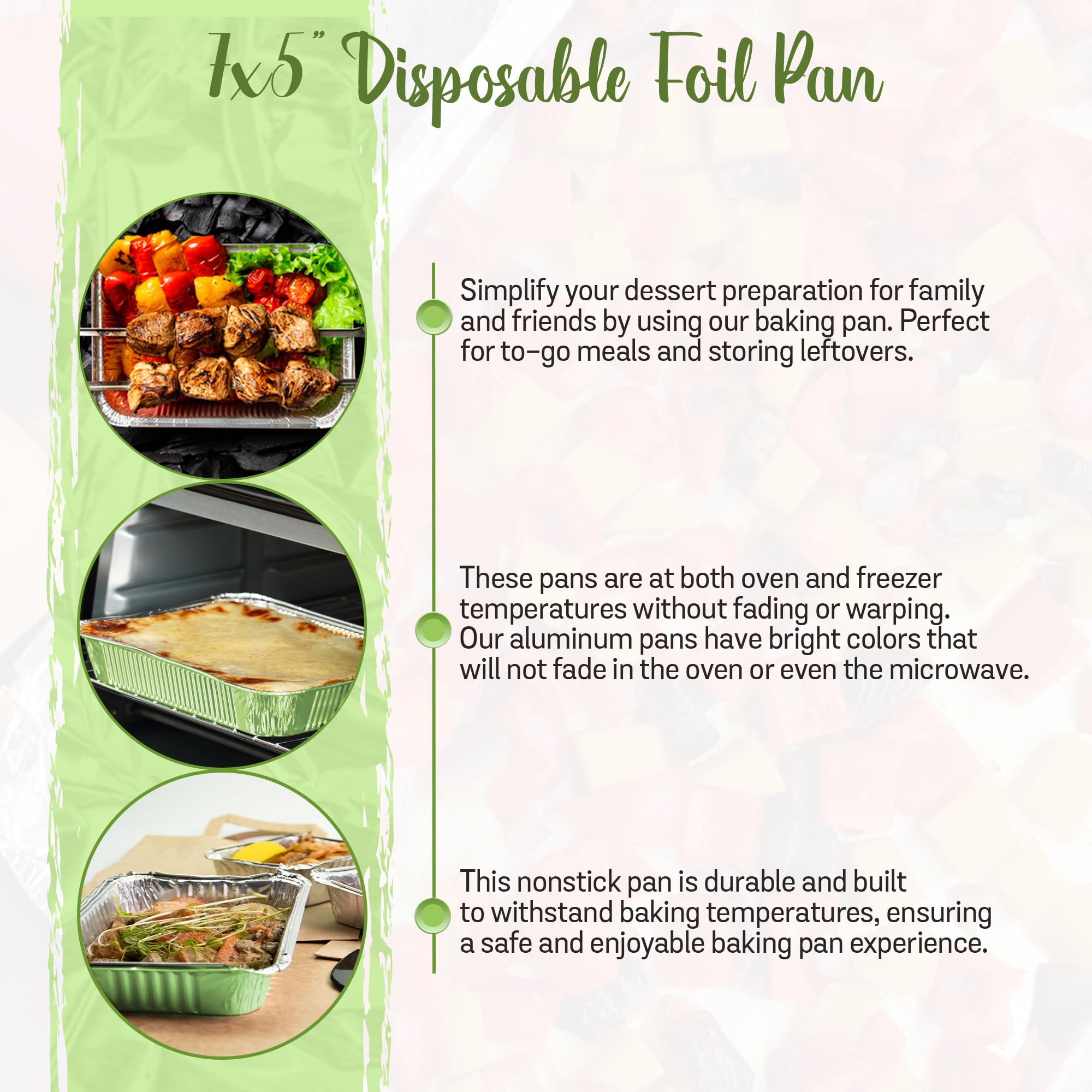KitchenDance 1.5 lb Mini Aluminum Pans with Lids - Heavy Duty Colored Foil Deep Takeout Containers - Disposable Baking Pans for Cooking, Freezing, Meal Prep & Food Storage - 1000 Pack Green - Perfect for Parties, Catering & Home Kitchen Use