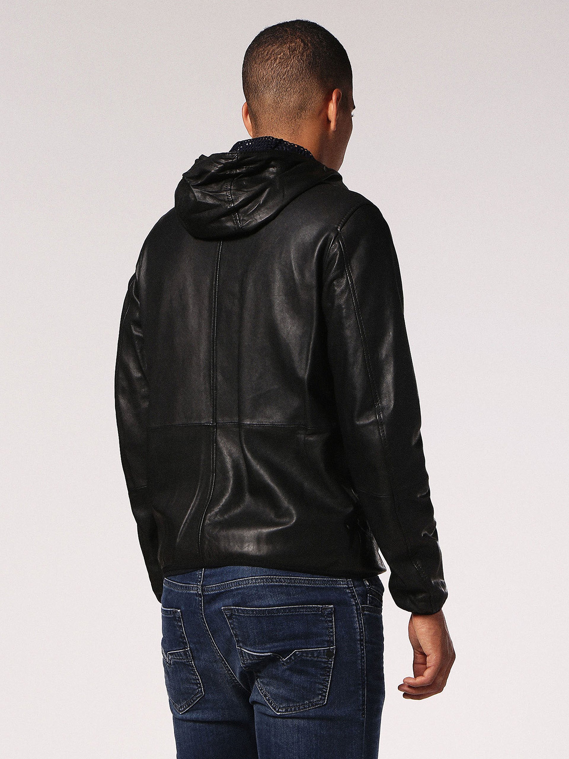 Royal Black Genuine Lambskin Leather Hooded Jacket for Men - Premium Winter Outerwear for Casual Wear & Outdoor Activities