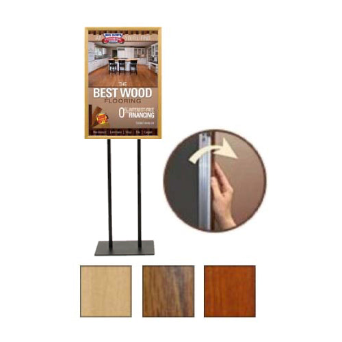 Double Pole Floor Stand 18x36 Sign Holder | 1 1/4
