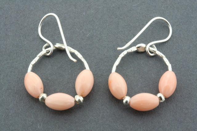 3 Pack Rose Quartz Hoop Earrings for Women - Healing Crystal Jewelry for Everyday Wear & Spiritual Gifts