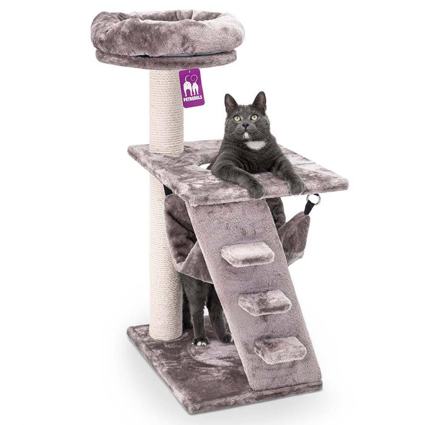 Little Rebels Seattle 89cm Cat Tree with Scratching Posts & Perches - Premium Cat Climbing Tower for Indoor Cats - Perfect for Small Spaces & Playtime