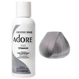 Adore Semi-Permanent Hair Dye Titanium 155 - 4oz (118ml) Vegan & Cruelty-Free - Perfect for Brunettes, Blondes & Gray Coverage - Salon Quality at Home