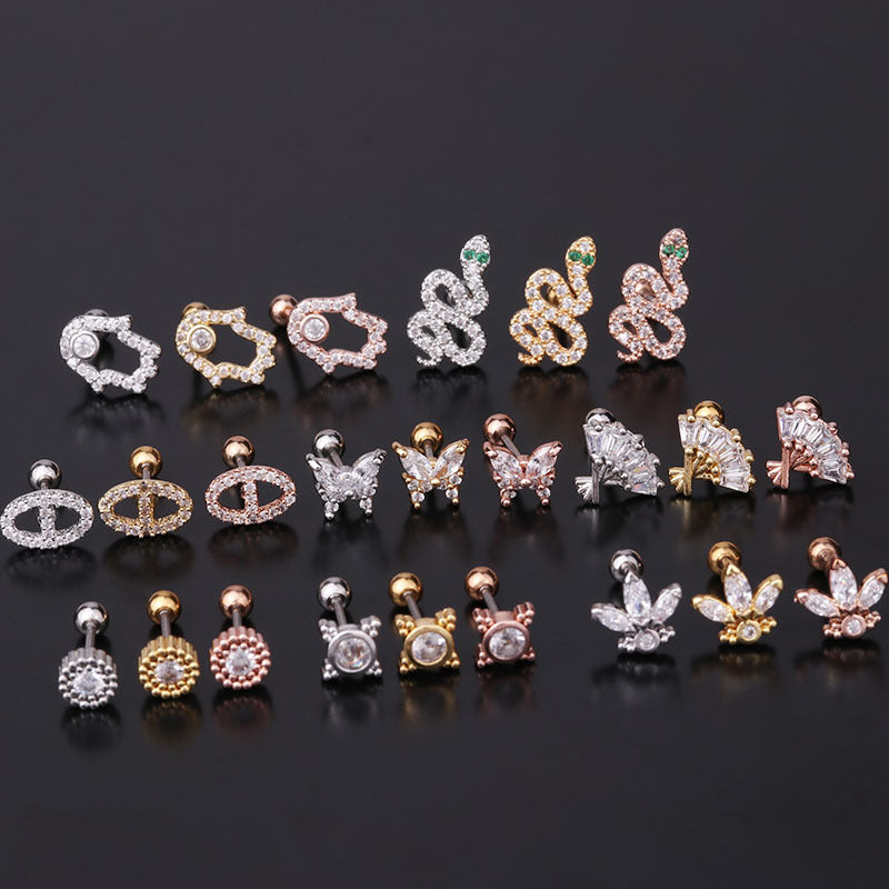 20G Rose Gold Insect Cartilage Stud Earrings for Helix, Daith, Tragus - Hypoallergenic Body Jewelry for Women | Perfect for Everyday Wear, Parties & Gifts