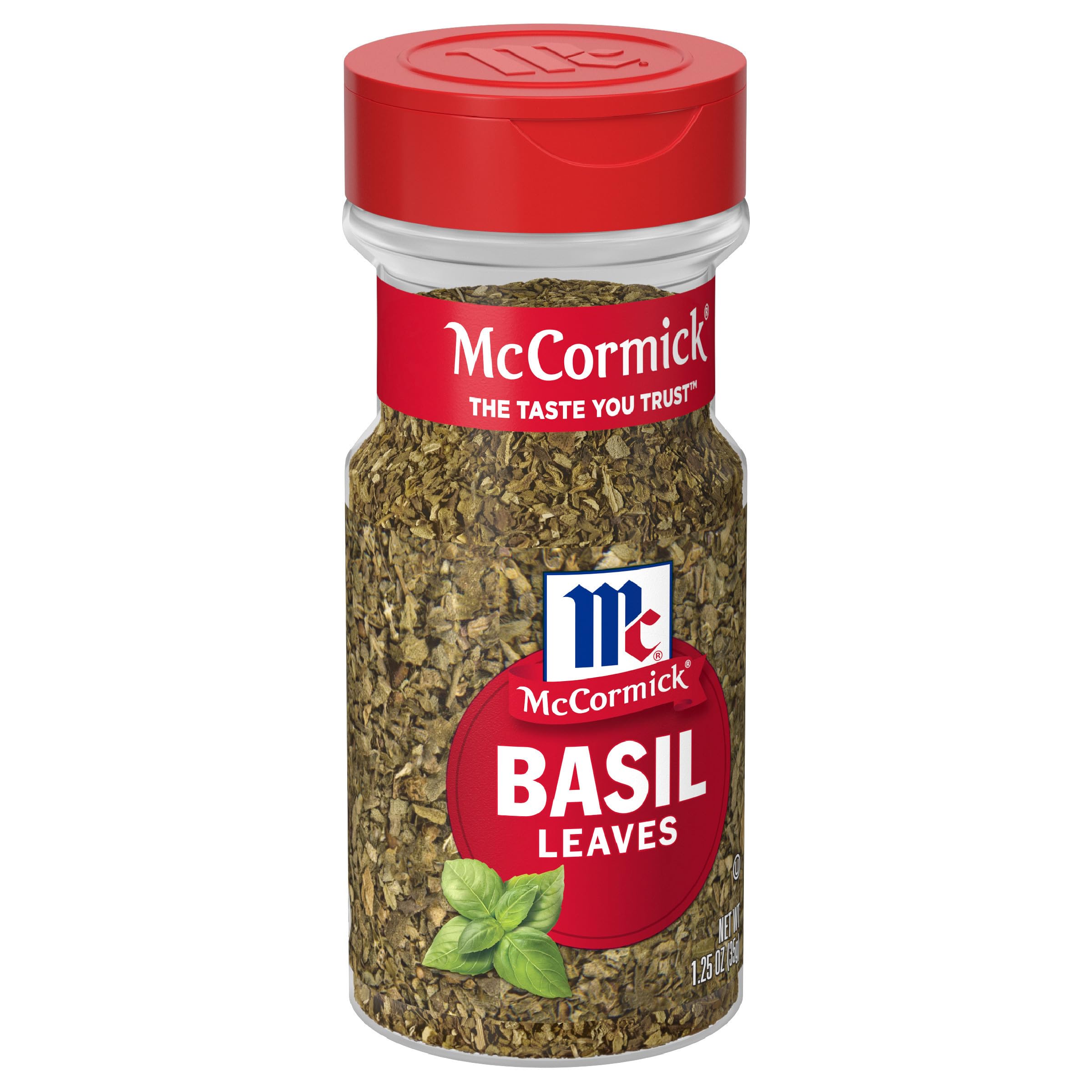 McCormick Basil Leaves, 1.25 oz (Pack of 12) | Premium Dried Basil Herbs for Cooking, Italian Recipes, Pasta, Pizza & Salad | Perfect for Home Chefs & Restaurant Use