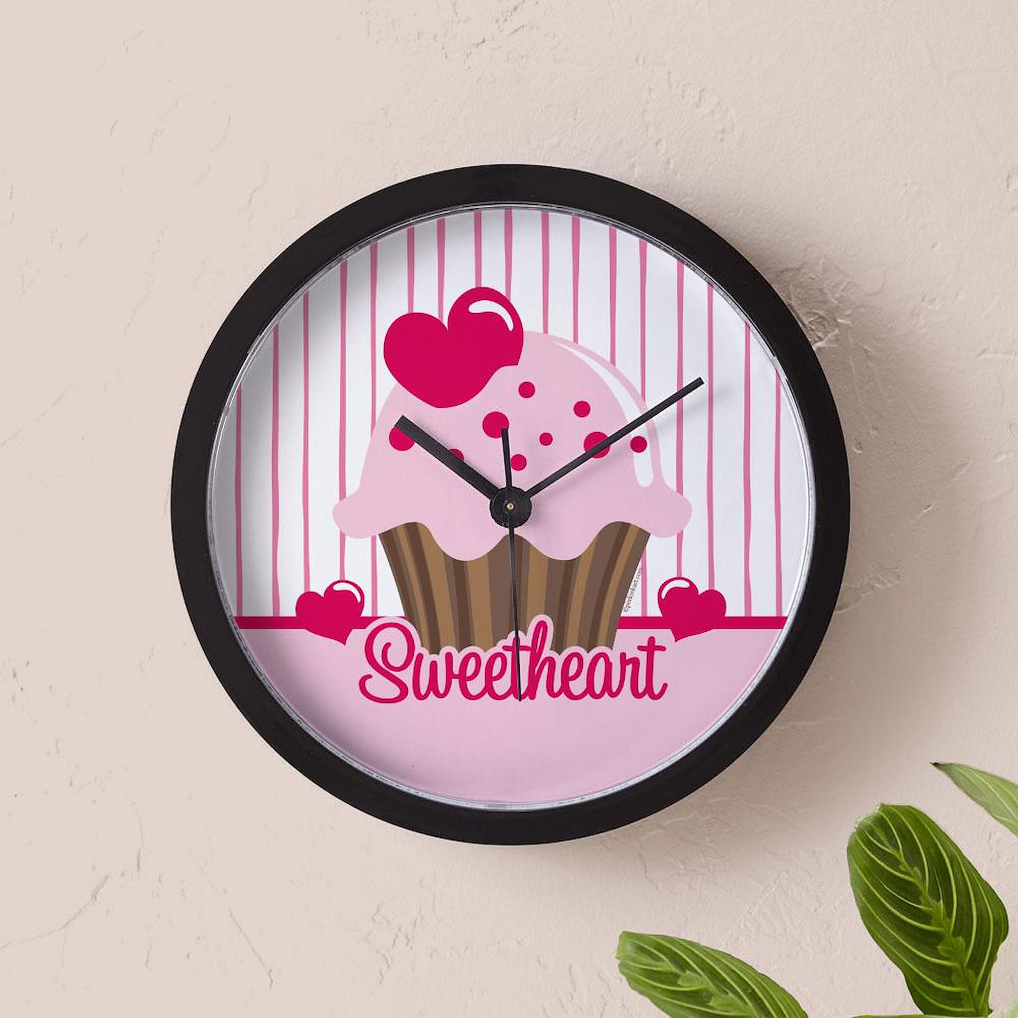 Sweetheart Cupcake 10-Inch Wall Clock - Cute Decor for Living Room, Kitchen, Office | Perfect Gift for Home, Birthday & Housewarming