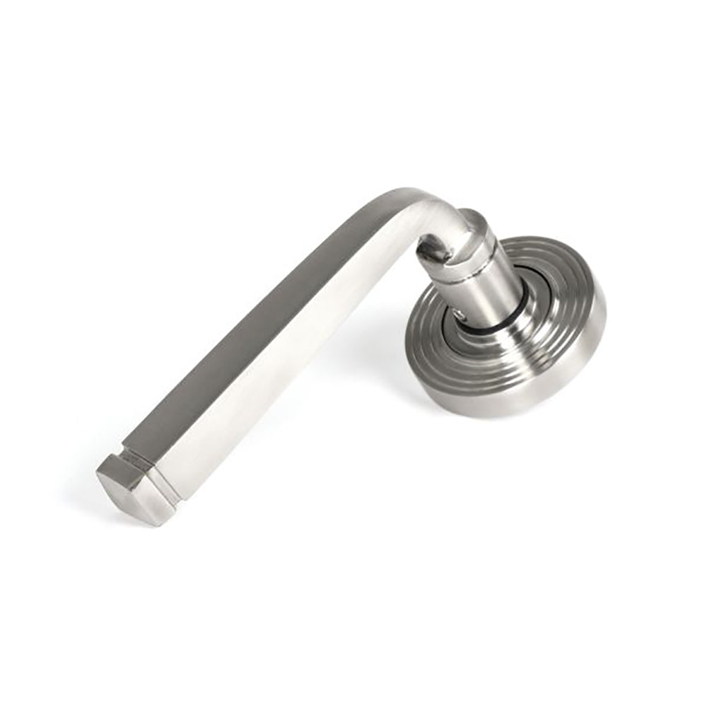 Stainless Steel Satin Avon Lever Door Handles - Concealed Beehive Rose Design for Interior & Exterior Doors - Perfect for Home, Office, and Commercial Spaces