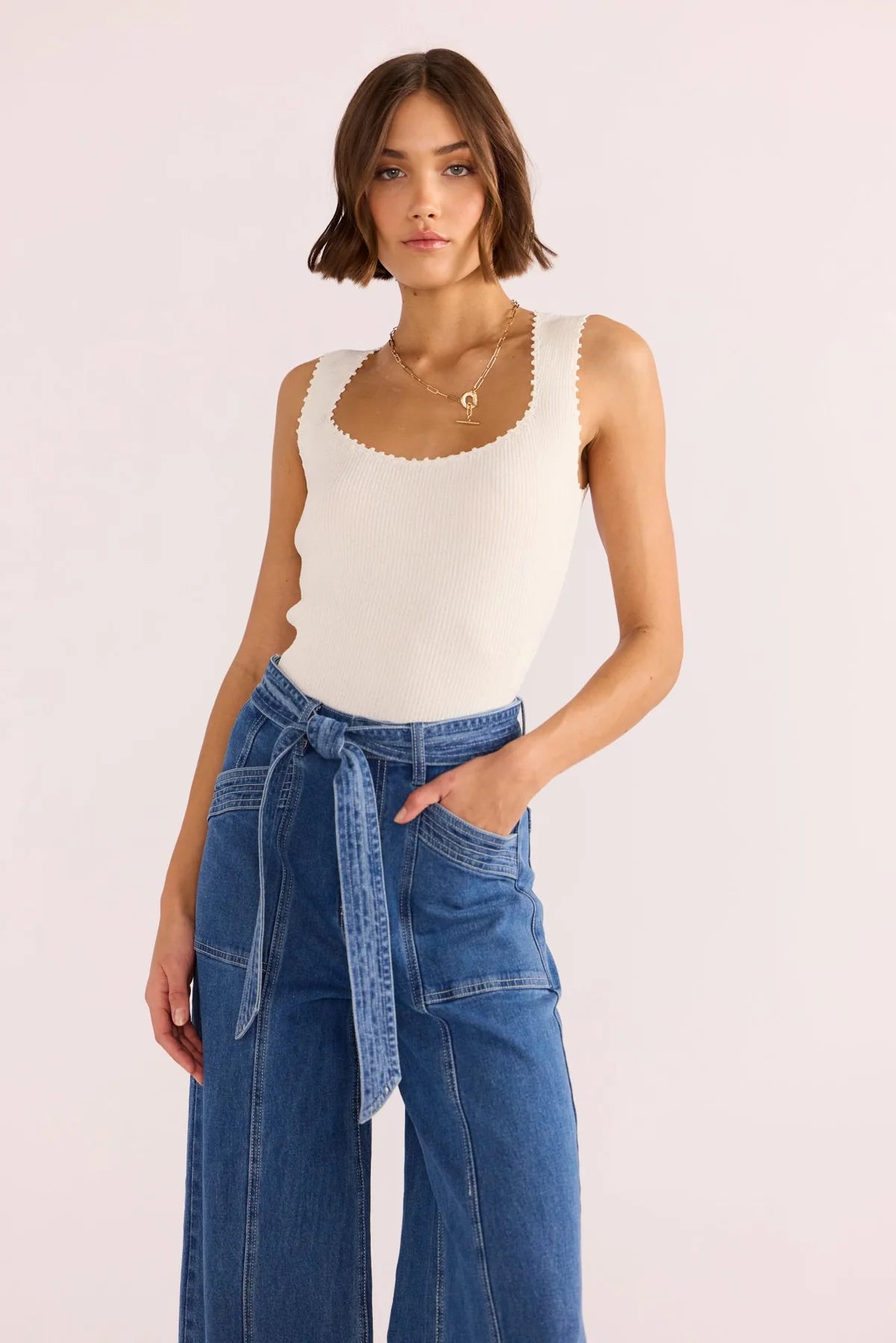Ellis Denim Panel Jean - Women's High Waist Skinny Jeans with Stylish Panel Design | Perfect for Casual Outfits, Date Nights & Everyday Wear