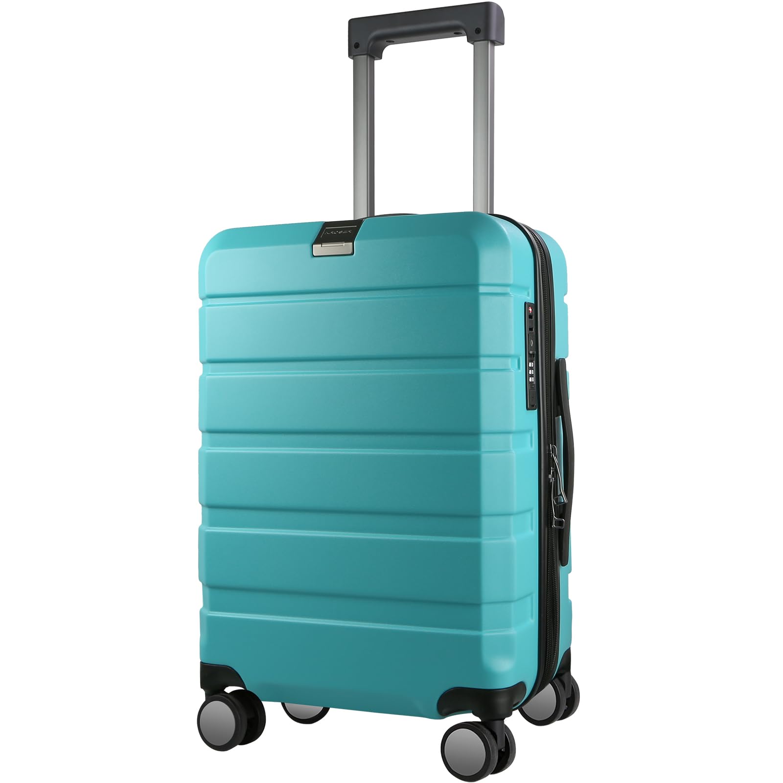 KROSER 20-Inch Expandable Hardside Carry-On Luggage with 360° Spinner Wheels, TSA Lock & USB Charging Port - Durable Lightweight Suitcase for Air Travel (Lake Blue) | Perfect for Business Trips & Weekend Getaways