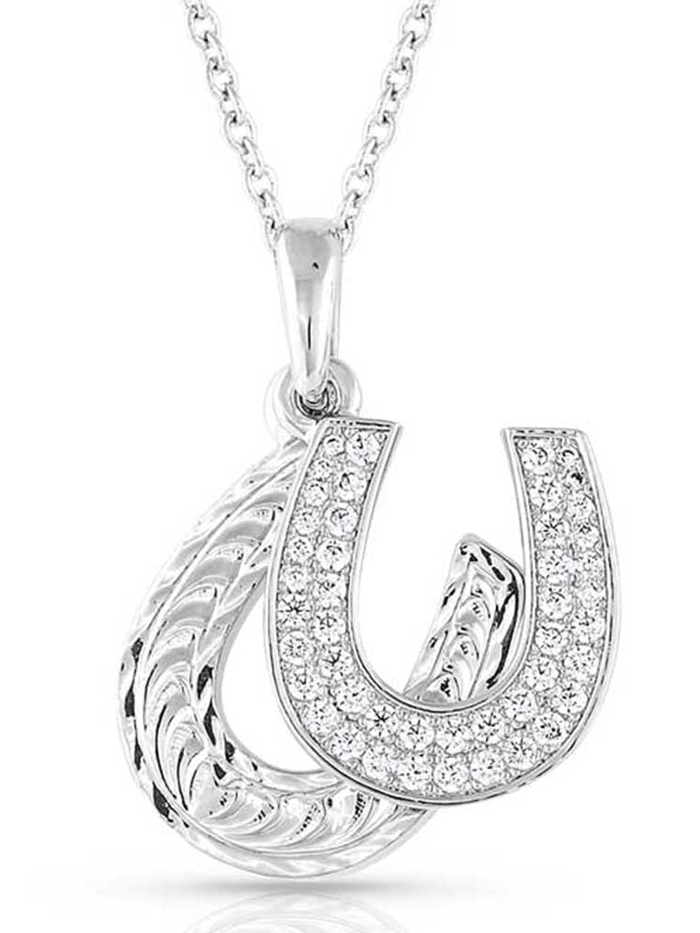 Montana Silversmiths NC5165 Sterling Silver Horseshoe Necklace - Western Charm Jewelry for Women, Perfect for Cowgirl Style & Country Fashion