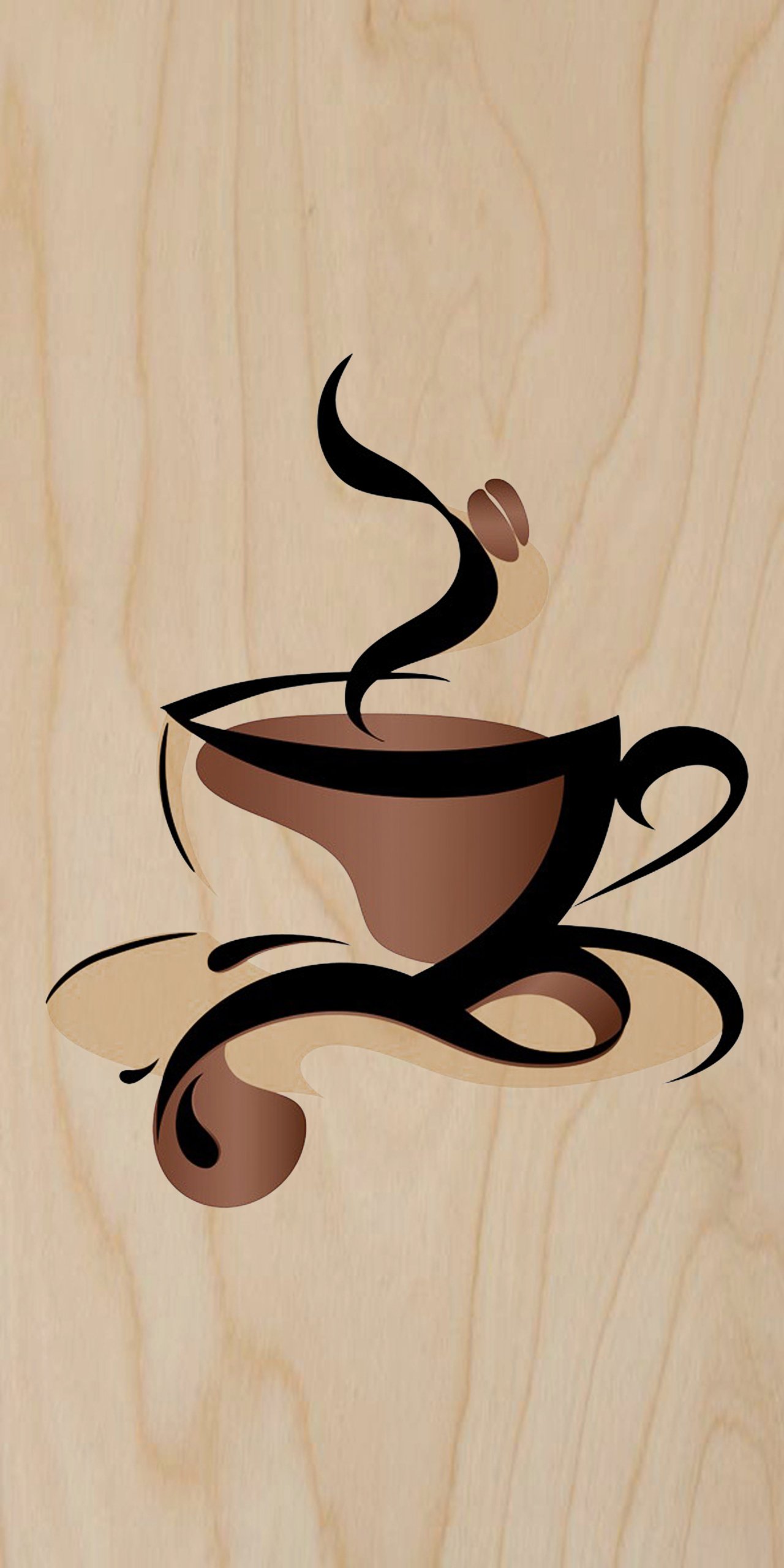 Abstract Swirl Coffee Art Print - Wooden Wall Decor with Java Beans Design for Home & Office | Perfect for Kitchen, Cafe, and Coffee Lover Gifts