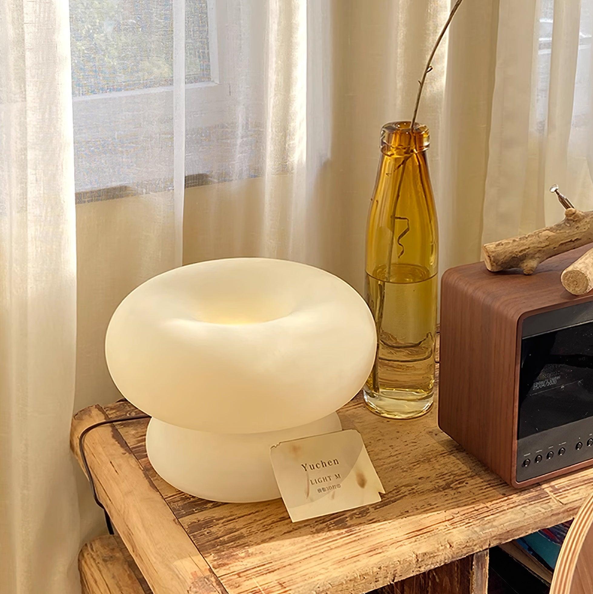 Modern Donut Table Lamp - Stylish & Decorative LED Night Light for Bedroom, Living Room, or Office - Perfect for Reading, Relaxing & Creating Cozy Ambiance