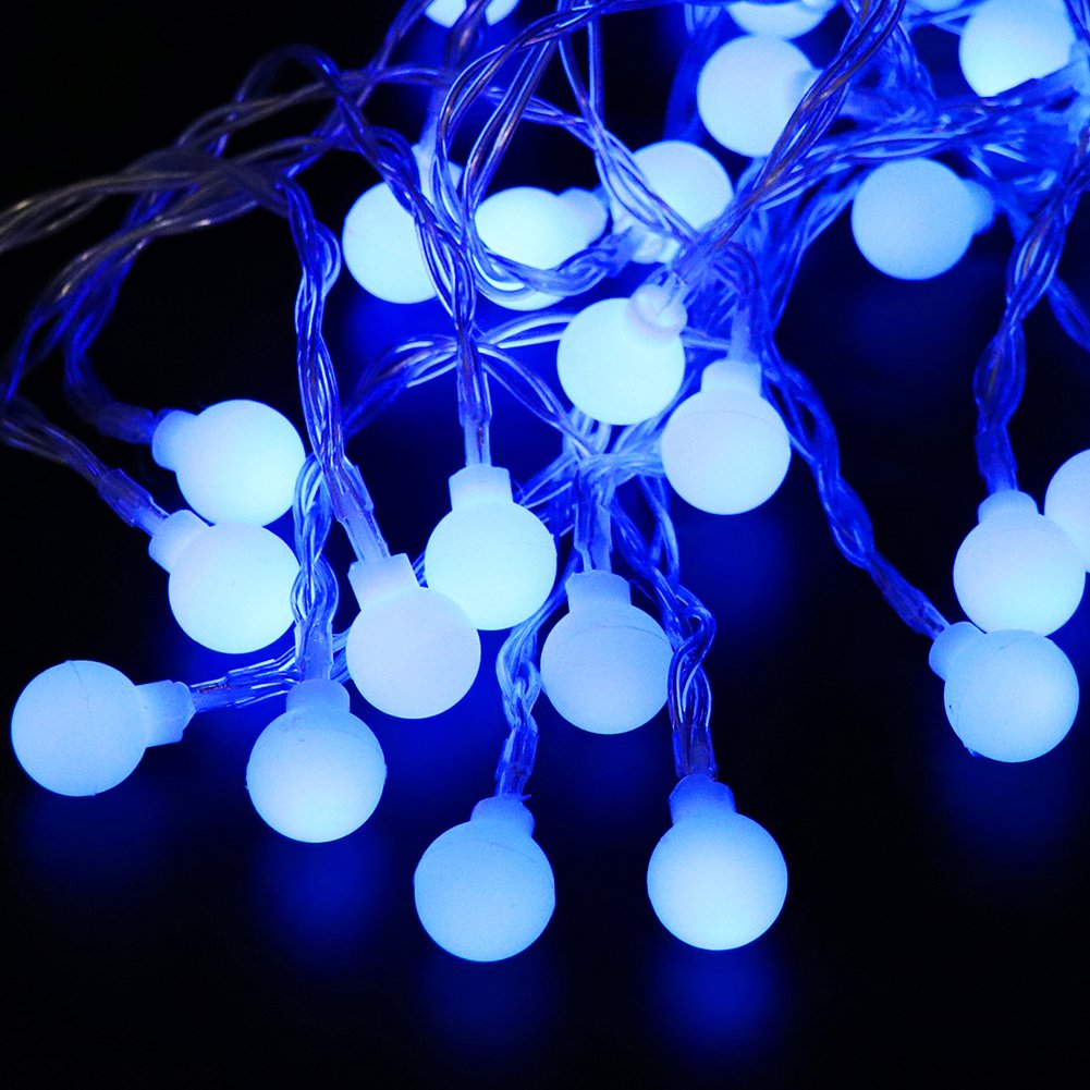 XUNATA 16ft Solar String Lights - 20 LED Waterproof Outdoor Solar Powered Fairy Lights for Garden, Patio, Yard, Party & Holiday Decorations (Blue) | Perfect for Weddings, Christmas, Halloween & Backyard Lighting