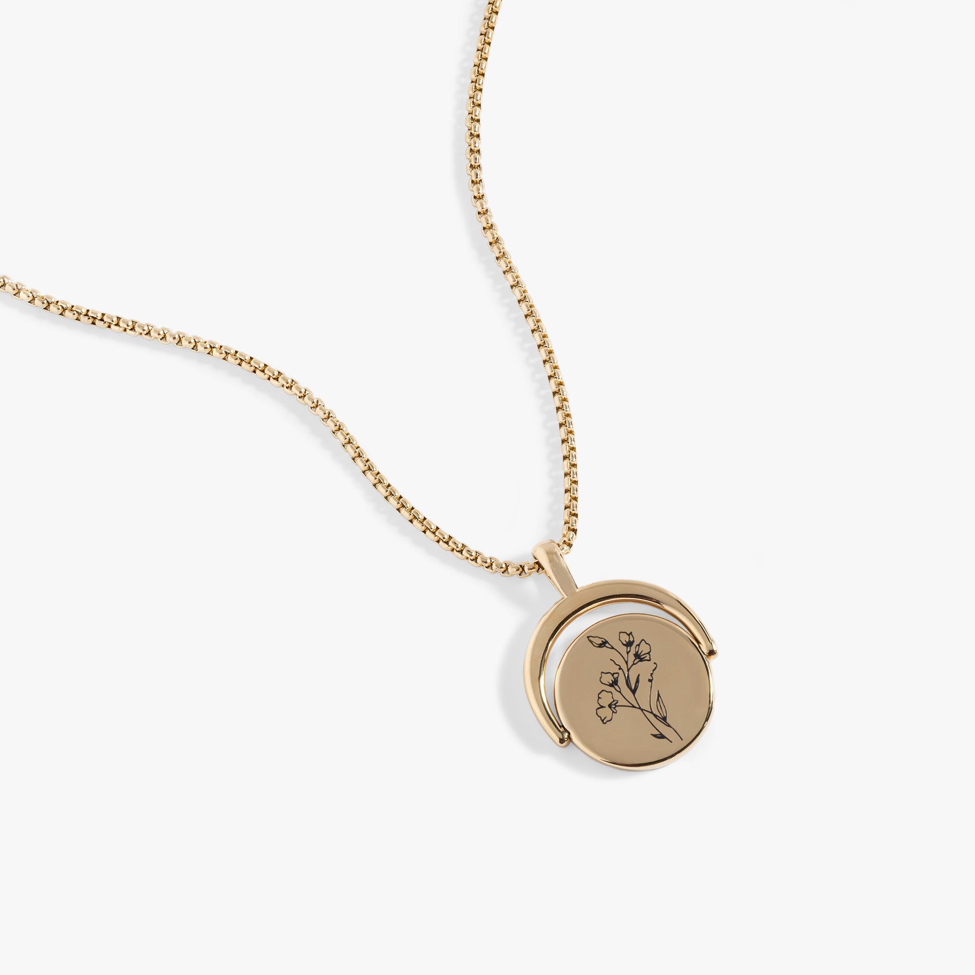 April Birthstone & Flower Flip Charm Necklace - Sterling Silver Dainty Pendant Jewelry for Women - Perfect Birthday Gift & Everyday Wear
