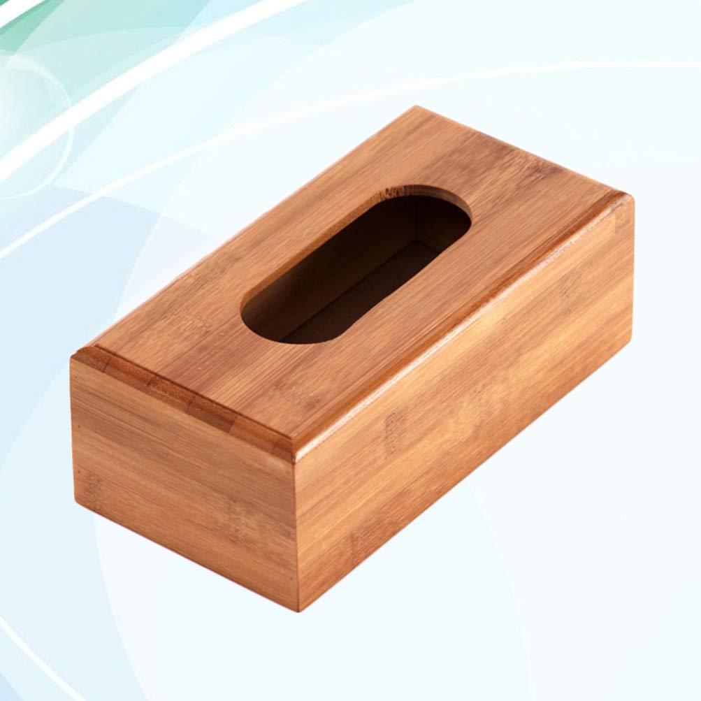 Bamboo Tissue Dispenser Holder - Bathroom & Car Napkin Storage Box | Tabletop & Desktop Organizer for Paper Towels, Tissues & Napkins | Perfect for Home, Office & Travel Use