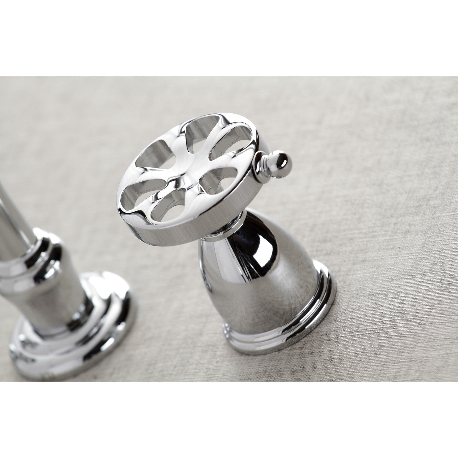 Belknap KS3021RX Polished Chrome 2-Handle 3-Hole Wall Mount Roman Tub Faucet - Perfect for Bathroom Renovation & Luxury Spa Experience
