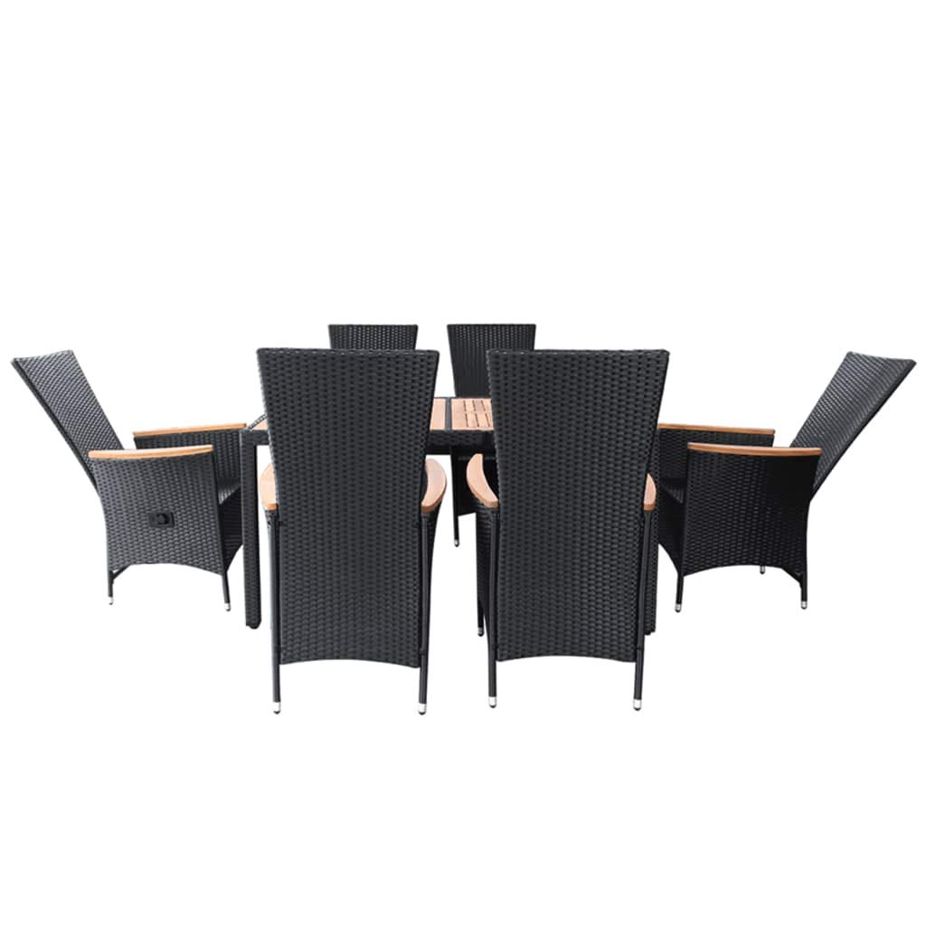 7-Piece All-Weather Outdoor Dining Set - Durable Poly Rattan Table & Chairs for Patio, Backyard, Garden, Poolside - Perfect for Al Fresco Dining & Outdoor Entertaining