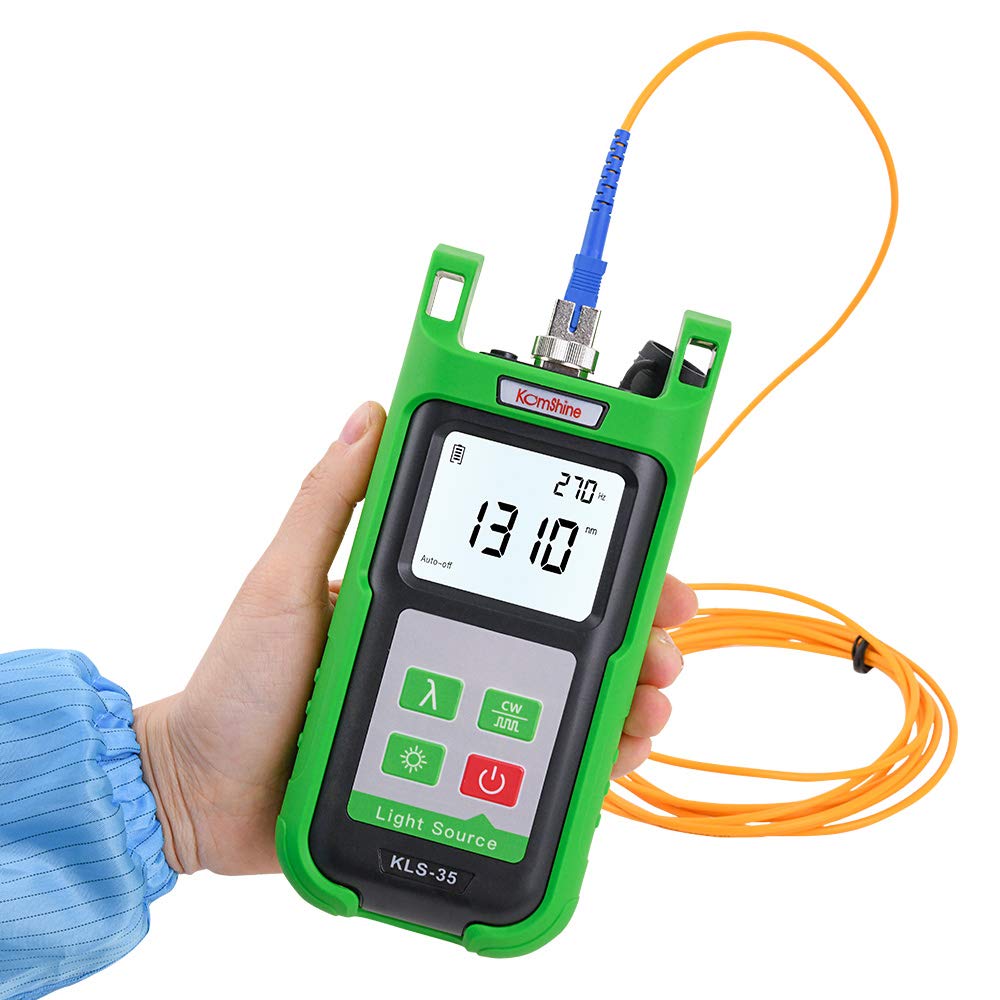 KOMSHINE KLS-35 Multimode Fiber Optic Light Source Tester - 850/1300nm Wavelength for FTTH Network Testing | Perfect for Telecom Engineers & Data Center Installations