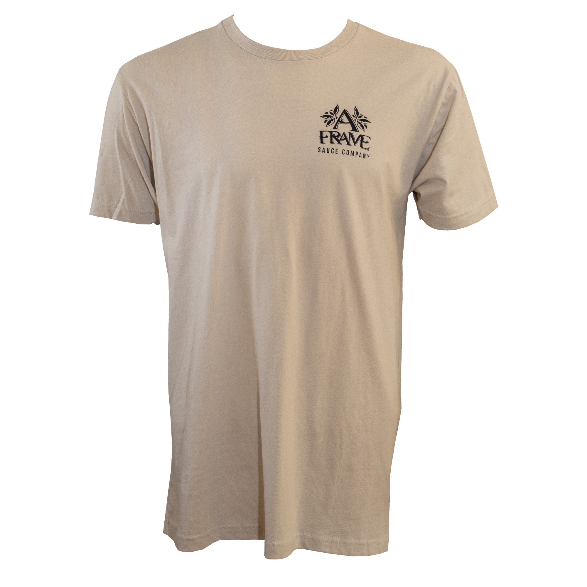 Men's A Frame Hot Sauce Graphic Short Sleeve T-Shirt - Sand Color - Casual Summer Tee for Outdoor Activities & Streetwear