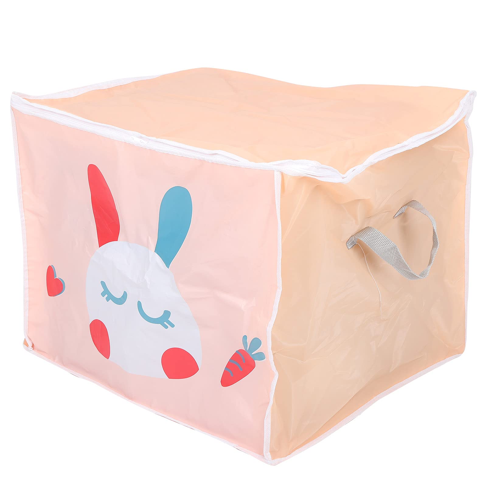 Large Zipper Storage Bags for Clothes - Space Saving Closet Organizer for Sweaters, Coats, Jackets & Shoes | Breathable Fabric with Handles | Perfect for Seasonal Clothing Storage & Travel Packing (Pink Rabbit Pattern)