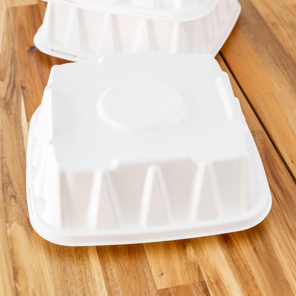 Eco-Friendly 12 Inch Disposable Bagasse Lids - 100 Count | PFAS-Free, Microwave Safe & Compostable for Food Trays | Perfect for Restaurants, Catering & Takeout Meals