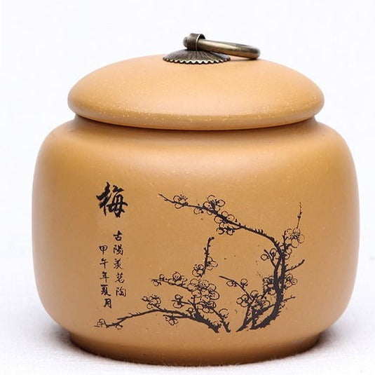 Premium Yixing Zisha Clay Tea Caddy for Loose Leaf Tea Storage - Small Size (Holds 300g) - Perfect for Green, Black, Oolong & Pu-erh Tea Preservation at Home or Office