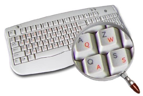English US Keyboard Labels - Transparent Background with Black, Blue, Orange or White Lettering (Orange) | Perfect for Laptop, Desktop & Mechanical Keyboards | Easy Installation & Customization