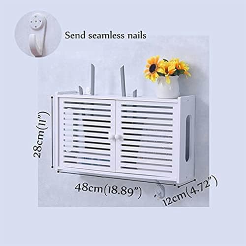 Wall Mounted WiFi Router Storage Box - Adjustable Floating Shelf for Home & Office - Organize and Hide Modem, Router, Cables - Perfect for Living Room, Bedroom, or Workspace